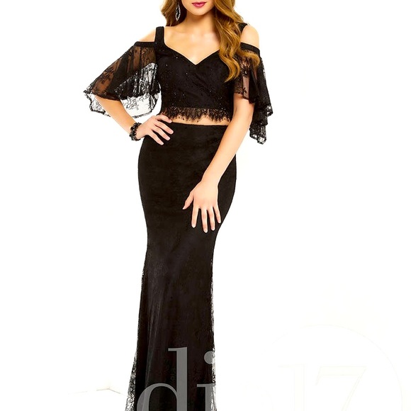 Studio 17 Dresses & Skirts - Very unique, unexpected two piece black lace prom dress!  Free shipping!